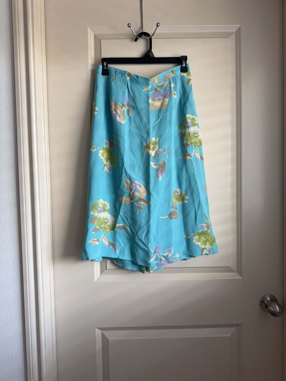 Casual Corner Vintage Floral Rayon Midi Skirt Size 12